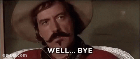 Man With Hat And Mustache Saying Well Bye GIF