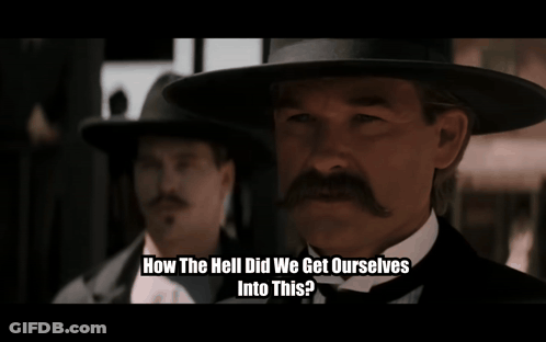 Man With Hat And Mustache Says How The Hell Did We Get Ourselves Into This GIF