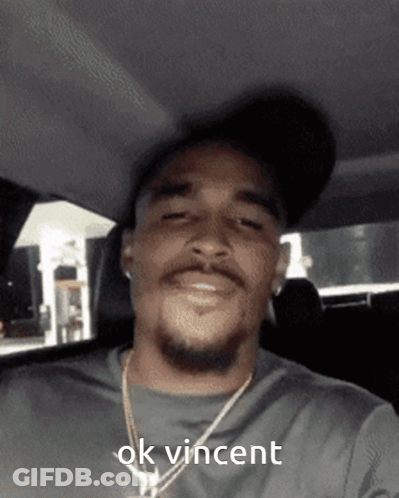 Man With Hat And Necklace In Car Ok Vincent GIF