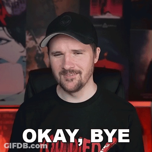 Man With Hat And Shirt Saying Okay Bye GIF