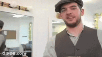 Man With Hat And Vest GIF