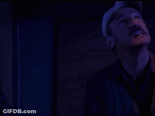 Man With Hat Looking Up GIF