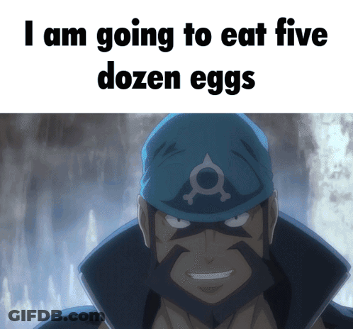 Man With Hat Saying I Am Going To Eat Five Dozen Eggs GIF