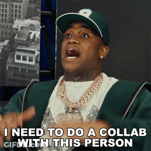 Man With Hat Saying Need Collab With This Person GIF