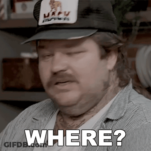 Man With Hat Saying Where GIF
