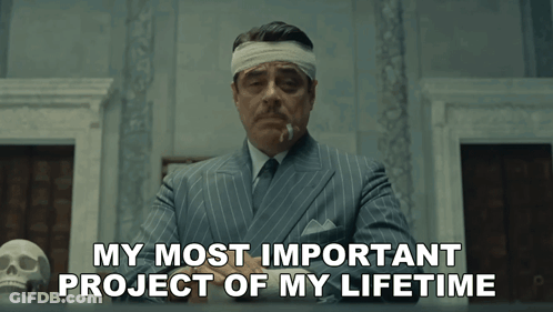 Man With Head Bandage Smoking Says My Most Important Project GIF