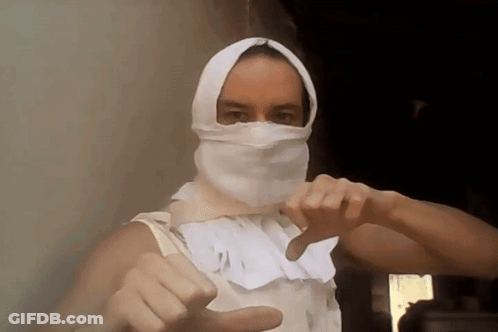 Man With Head Bandage Thumbs Down GIF