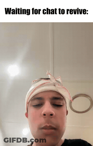 Man With Head Bandage Waiting For Chat GIF