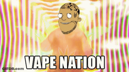 Man With Head Tattoo Saying Vape Nation GIF