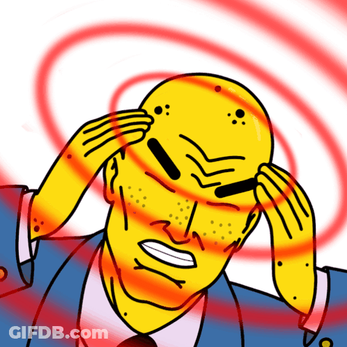 Man With Headache And Red Swirl GIF