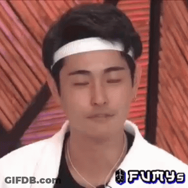Man With Headband Making Funny Face Eyes Closed GIF