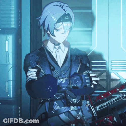 Man With Headband Saying A Holding Gun GIF