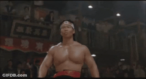 Man With Headband Saying You Are Next GIF