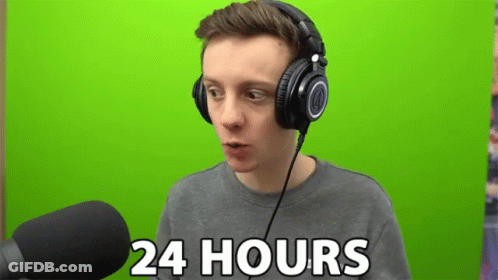 Man With Headphones 24 Hours Green GIF