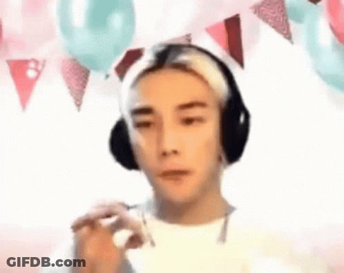 Man With Headphones And Balloons GIF