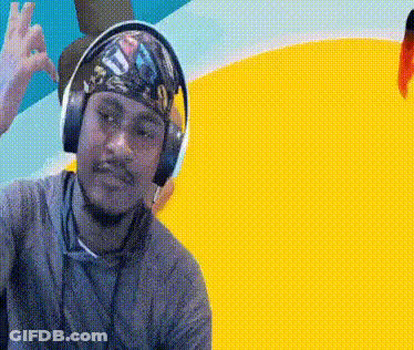 Man With Headphones And Bandana Giving OK Sign GIF