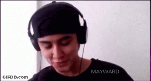 Man With Headphones And Bandana Making Funny Face GIF