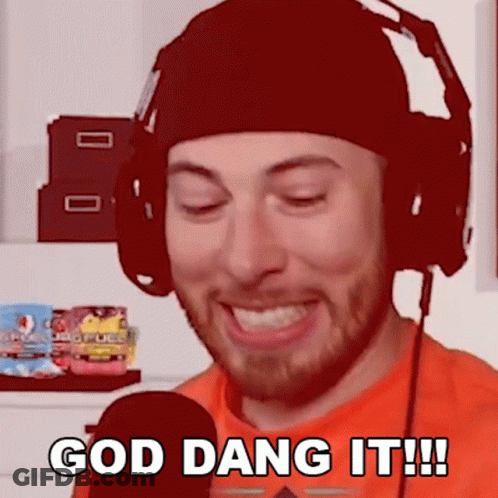 Man With Headphones And Beanie Saying God Dang It GIF