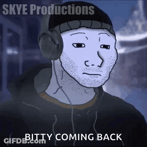 Man With Headphones And Bitty Coming Back GIF