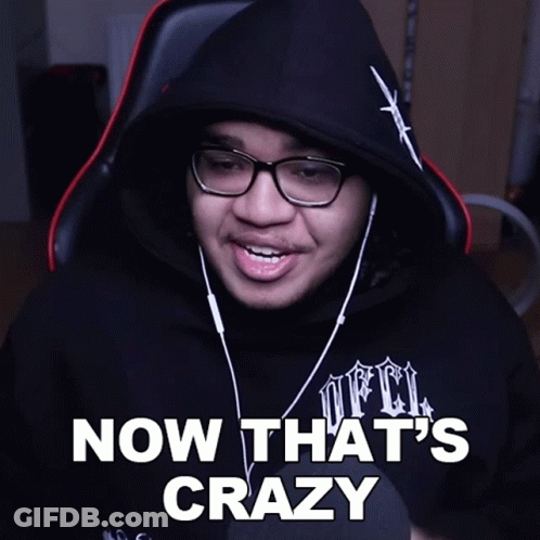 Man With Headphones And Black Hoodie Saying Now That's Crazy GIF