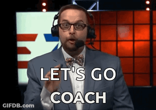 Man With Headphones And Bow Tie Says Let's Go Coach GIF