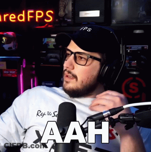 Man With Headphones And FPS Hat GIF