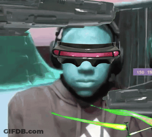 Man With Headphones And Futuristic Glasses 190 GIF