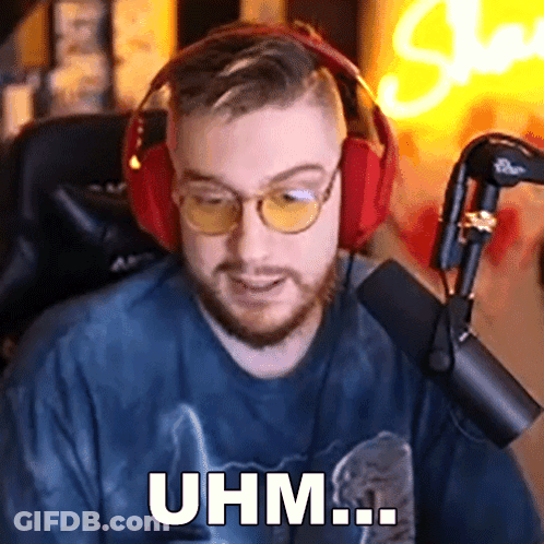 Man With Headphones And Glasses At Mic Saying Uhm GIF