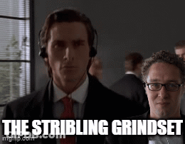 Man With Headphones And Glasses Next To Another Man Saying The Stribling Grindset GIF