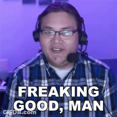 Man With Headphones And Glasses Saying Freaking Good Man GIF