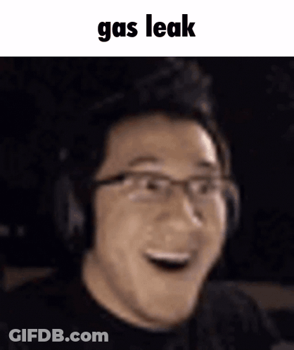 Man With Headphones And Glasses Saying Gas Leak GIF