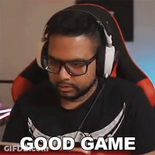 Man With Headphones And Glasses Saying Good Game GIF