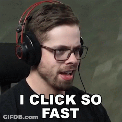Man With Headphones And Glasses Saying I Click So Fast GIF