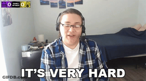 Man With Headphones And Glasses Saying It's Very Hard GIF