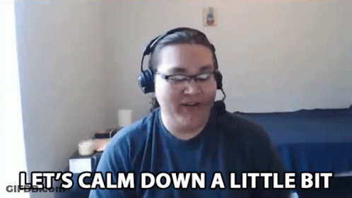 Man With Headphones And Glasses Saying Let's Calm Down A Little Bit GIF
