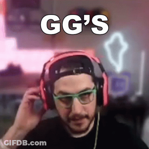Man With Headphones And Glasses Says GG GIF