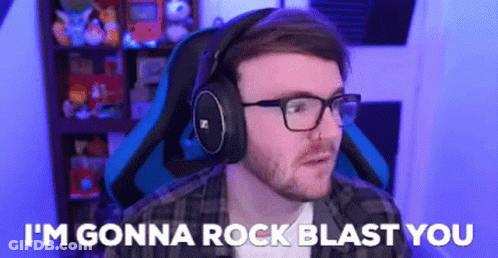 Man With Headphones And Glasses Says I'm Gonna Rock Blast You GIF