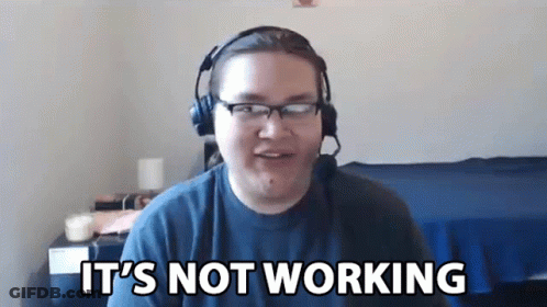 Man With Headphones And Glasses Says It's Not Working GIF