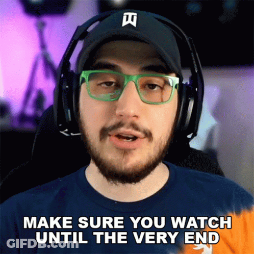 Man With Headphones And Glasses Says Make Sure You Watch Until The Very End GIF