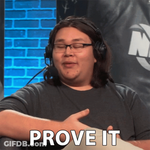 Man With Headphones And Glasses Says Prove It GIF