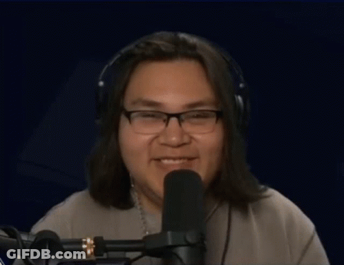 Man With Headphones And Glasses Thumbs Up At Microphone GIF