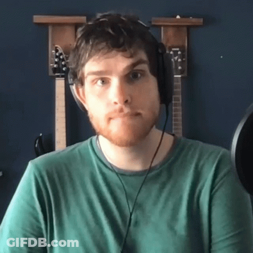 Man With Headphones And Guitars GIF