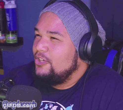 Man With Headphones And Hat Saying Good Morning GIF