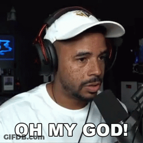 Man With Headphones And Hat Saying Oh My God GIF