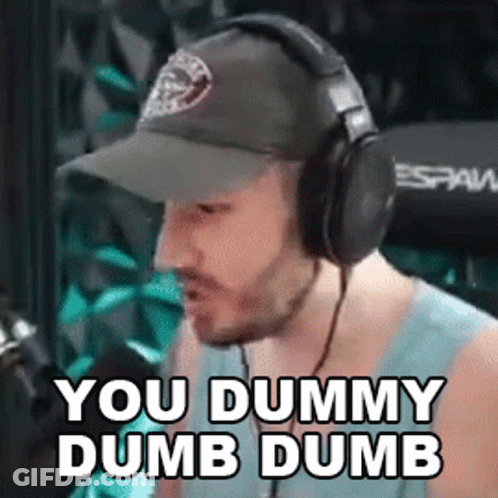 Man With Headphones And Hat Saying You Dummy Dumb Dumb GIF