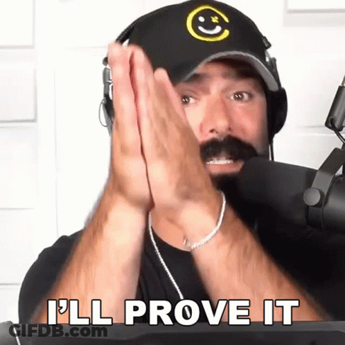Man With Headphones And Hat Says I'll Prove It GIF