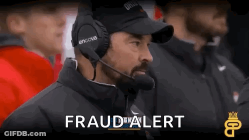 Man With Headphones And Mic Saying Fraud Alert GIF