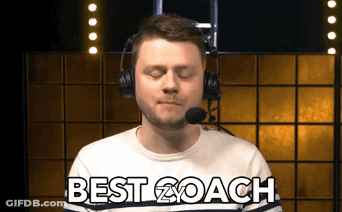 Man With Headphones And Microphone Saying Best Coach GIF