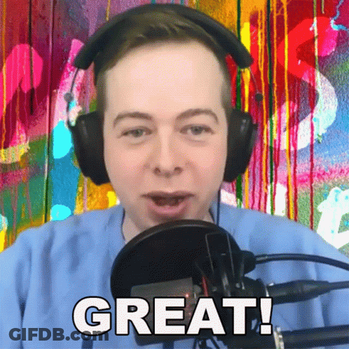 Man With Headphones And Microphone Saying Great GIF