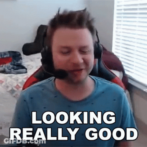 Man With Headphones And Microphone Saying Looking Good GIF